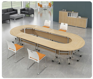 New Movable 6 Người Thiết Kế Nhỏ Tròn Folding Bàn Hội Nghị - Product Image 3