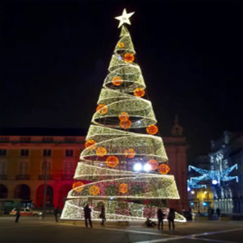 Luces navideñas comerciales para exteriores, luces LED gigantes grandes, árbol de Navidad para centros comerciales, espectáculo de decoración