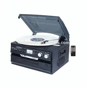 USB RECORDING VINYL TURNTABLE PLAYER WITH CD CASSETTE AND RADIO