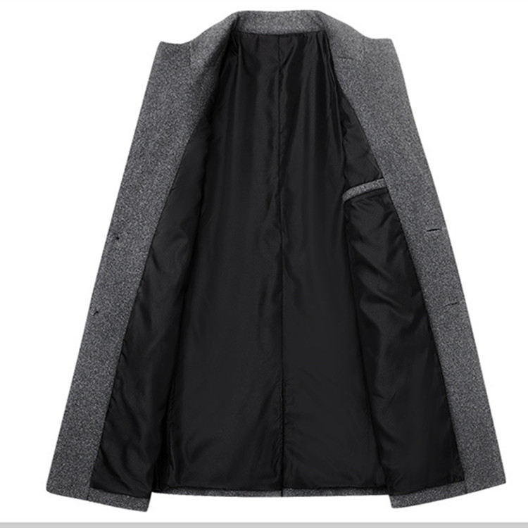 Allthemen Manteau Homme Trench Coat Hiver En Laine Long Slim Fit - Chaud Et Élégant Bleu Marine