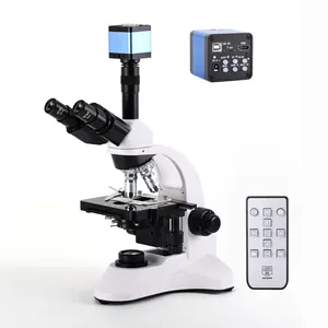 Cámara de microscopio 1080P HDMI, lupa Digital USB Compatible con 1600X, microscopio Trinocular biológico para laboratorio