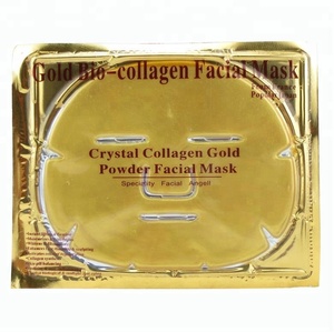 Maschera facciale di lusso dorata con lamina d'oro 24K per trattamento antirughe e ringiovanimento della pelle maschera per fogli di collagene Bio cellulosa - Product Image 1