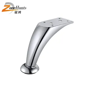 Grosir disesuaikan besi furniture kaki logam chrome adjustable miring untuk sofa