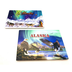 Aurora boreal adesivo magnético para geladeira, lembrança de lata, alasca, luzes normais, geladeira, ímã