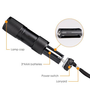 Werbe Aluminium Ultraviolett Unsichtbares Erz Pet Stain Marker 9 LED Härtung UV-Taschenlampe 365 nm 395 nm Kleine UV-Taschenlampe - Product Image 2