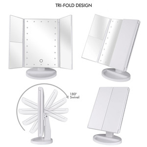 Lighted Makeup <strong>Mirror</strong> Trifold Vanity <strong>Mirror</strong> with 22 LED <strong>Lights</strong> with 2X/3X/10X Magnification Touch Screen Dimming <strong>Light</strong> <strong>Mirror</strong> - Product Image 3