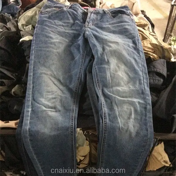 Pantalons en jean filtrants pour femmes et hommes, accessoires à la mode, exportation de deuxième main, vente en gros