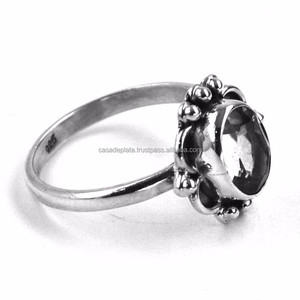Anillo de compromiso de boda de diseñador de Plata de Ley 925 facetado ovalado hidro azul cuarzo piedra preciosa Ajuste de barra fina para fiesta de regalo - Product Image 2