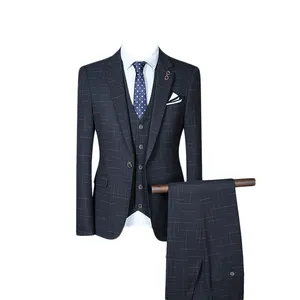 Newスタイル3個MenのOffice Suits卸売ブティックメンズ結婚式ドレススーツ
