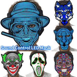 Vendita calda Black EL sound activated mask led party mask per cosplay <span class=keywords><strong>halloween</strong></span> party mask - Product Image 4