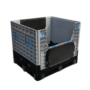 860 liter folding pallet box collapsible plastic pallet container with lid