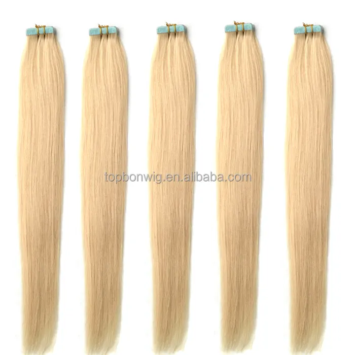 Virgin remy hair extensions 8-30 inch wholesale vendor top quality #613 color tape in hair extension