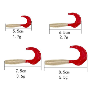 Coloré <span class=keywords><strong>gulp</strong></span> grub leurres de pêche unique queue ver doux appâts - Product Image 5