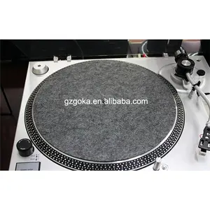 Nhiều Màu Sắc Tùy Chỉnh In Logo Vinyl Record Pad Cảm Thấy Bàn Xoay Len Slipmats