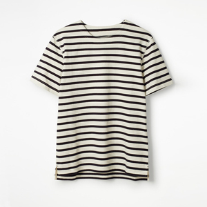 Men Black and White Stripe T-shirt Shortsleeve Horizontal <strong>Navy</strong> Stripe <strong>Tshirt</strong> - Product Image 5