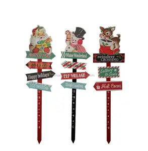 Christmas Wooden Decoration best sale wooden santa claus/snowman/reindeer yard stake garden stake