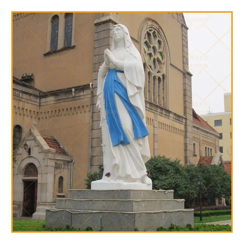 प्राकृतिक पत्थर कलाकारों बड़ी आउटडोर कैथोलिक धार्मिक मूर्तियों धन्य वर्जिन मैरी संगमरमर मूर्ति मूर्तिकला