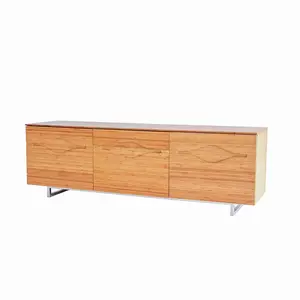 Moderne Meubels Ecofriendly Trends Voor Woonkamer Rvs Base Tv Kast 71 Inch Bamboe Entertainment Unit Tv Stand