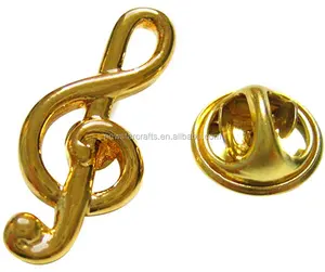Metal music note lapel pin brooches for men