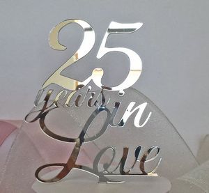 Espejo de Plata de encargo de Acrílico Aniversario Cake Toppers - Product Image 1