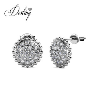 <strong>Pretty</strong> Flower Present Stud <strong>Earrings</strong> Embellished with Swarovski Crystals Jewelry Daisini Sterling Silver 925 <strong>Earrings</strong> - Product Image 4