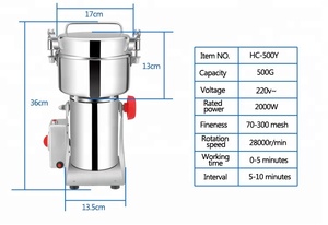 DAMAI 500G Moulin <span class=keywords><strong>professionnel</strong></span> en acier inoxydable Moulin à épices Moulin à <span class=keywords><strong>céréales</strong></span> Moulin à café OEM CB CE - Product Image 6