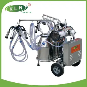 rotary vane vacuum pump & motor type milker machine for cow cattle with double barrals