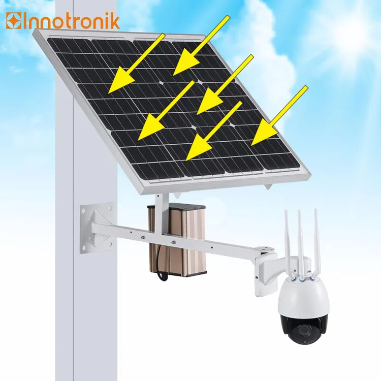 Innotronik 4G IP66 PTZ 긴 배터리 수명 고속도로 감시 30A 태양 전지 패널 무선 CCTV 카메라