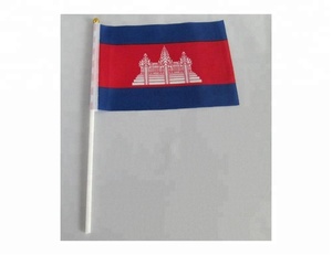 Drapeau <span class=keywords><strong>arc</strong></span>-<span class=keywords><strong>en</strong></span>-<span class=keywords><strong>ciel</strong></span> de poteau <span class=keywords><strong>en</strong></span> bois de polyester personnalisé de haute qualité pour une utilisation sportive pour l'affichage d'<span class=keywords><strong>agence</strong></span> de voyage avec logo personnalisé fabriqué au Cambodge - Product Image 2