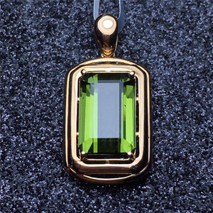 Collar con <span class=keywords><strong>Colgante</strong></span> <span class=keywords><strong>de</strong></span> <span class=keywords><strong>Turmalina</strong></span> Verde Natural <span class=keywords><strong>de</strong></span> 3.6ct, Oro Real <span class=keywords><strong>de</strong></span> 18k, Joyería <span class=keywords><strong>de</strong></span> Piedras Preciosas <span class=keywords><strong>de</strong></span> Estilo Exótico, Regalo para Mujer - Product Image 2
