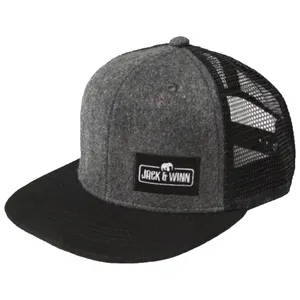 หมวกตาข่ายปีกแบนคุณภาพสูง100% ผ้าขนสัตว์นุ่ม Snapback ขายส่ง