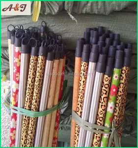 Gagang Sapu Kayu, Broomstick Kayu Lapis Pvc, Gagang Sapu Kayu dengan Benang Plastik