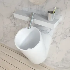 Modernes Badezimmer Waschbecken Künstliche Stein Wand Halterung Waschbecken