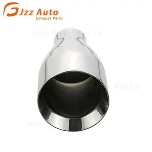 JZZ slant cut exhaust pipe silver Polished 2.5 inch muffler tip