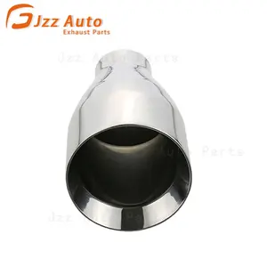 JZZ Nghiêng Cắt Ống Xả Bạc Đánh Bóng 2.5 Inch Mẹo Giảm Thanh