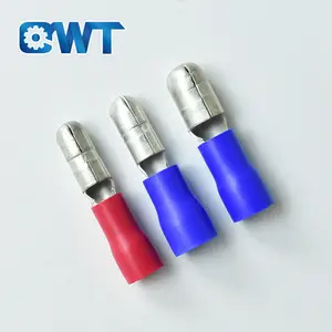 QWT Pre-Isolati In Ottone Elettrico di Giunzione Rapido Disconnect Filo Tipo di Proiettile Formati Maschio Femmina Crimp Terminal Lug Connettori