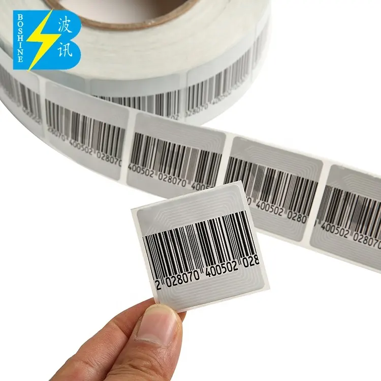 Toko Ritel Sistem EAS RF Barcode, Stiker Label Lembut Anti-maling untuk Supermarket 40*40Mm