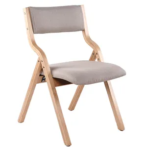 Chaise pliante de loisirs, style nordique classique et pliant, en bois nettoyant, pour loisirs, études, salle à manger, nouvelle collection