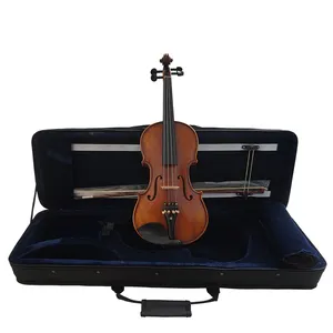 China Aiersi Sinomusik Alta Qualidade artesanal mancha 4/4 ébano acessórios violino sólido com caso grátis