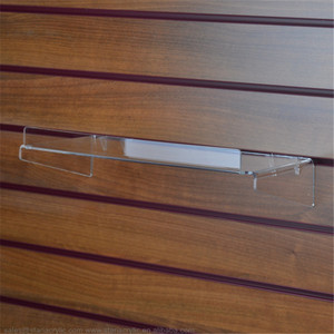 Étagère à angle droit <span class=keywords><strong>avec</strong></span> <span class=keywords><strong>rebord</strong></span> et support arrière, étagère d'exposition en acrylique transparent, accessoires pour panneau mural à lattes en acrylique - Product Image 1