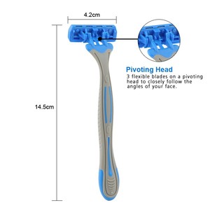 Dao cạo râu dùng một lần 3 lưỡi, cán cao su, bán buôn từ Trung Quốc - Product Image 2