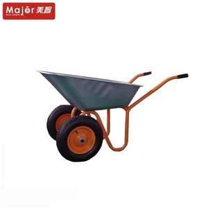 WB6404D जस्ती स्टील ट्रे डबल पहिया निर्माण wheelbarrow - Product Image 2