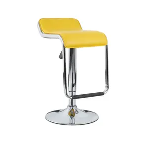 Hot Sale Swivel Adjustable Bar Chairs Bar Stools Black White Red Modern Kitchen Chair Commercial Furniture Yellow Wood+pvc