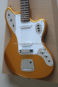 <span class=keywords><strong>Guitarra</strong></span> eléctrica Weifang Rebon de 6 cuerdas Gold Color Jazz Master - Product Image 2