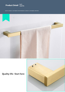 Porte-Serviettes En Acier inoxydable Moderne Accessoires <span class=keywords><strong>De</strong></span> <span class=keywords><strong>Salle</strong></span> <span class=keywords><strong>De</strong></span> <span class=keywords><strong>Bain</strong></span> Support Mural Or Brossé <span class=keywords><strong>Serviette</strong></span> <span class=keywords><strong>Barre</strong></span> - Product Image 6