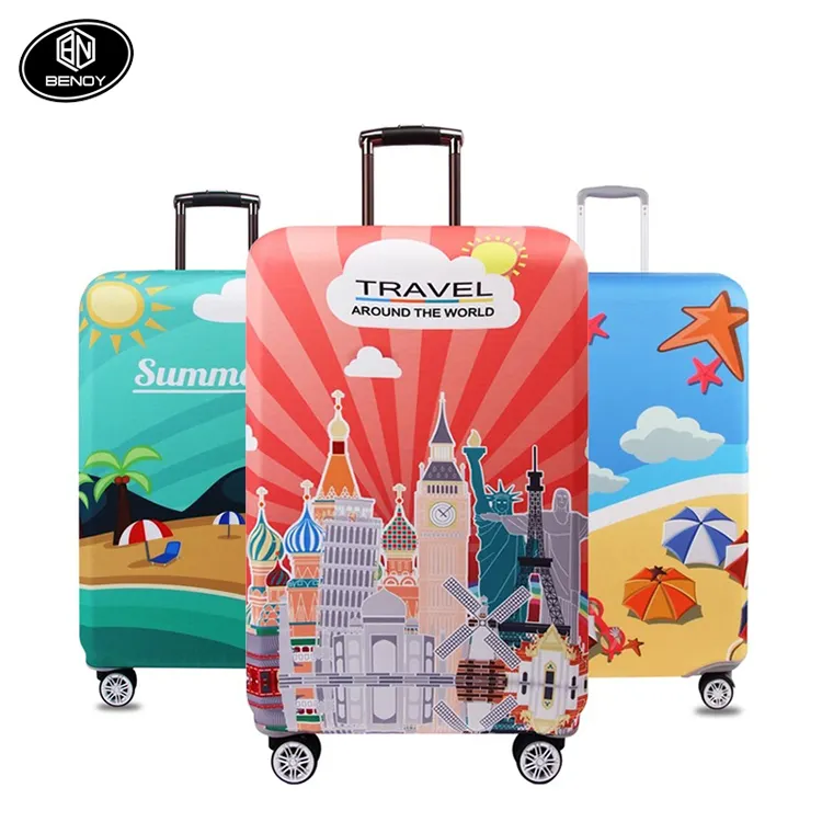 Venda quente novo Custom design 18 "20" 24 "26" 28 "30" 32 "inch Elastic Thick Travel Suitcase Spandex Bagagem Capa em estoque