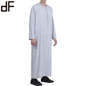 Groothandel Nieuwe Mode <span class=keywords><strong>Kuwait</strong></span> Stijl Heren Lange Thobe Jubah Islamitische Kleding In Polyester Effen Traditionele Moslim Accessoire - Product Image 4