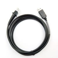 Cable de Escáner USB 2.0 para Computadora, Conector de Transferencia de Datos Trenzado, Escáner de Código de Barras, Cable de Escáner RJ45 Gris
