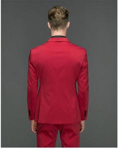 2 pezzi (giacca + pantaloni) Custom sposo <span class=keywords><strong>Slim</strong></span> <span class=keywords><strong>Fit</strong></span> moda abito da sposa abito da banchetto abito <span class=keywords><strong>uomo</strong></span> Business tailleur - Product Image 3