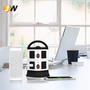 10A 125V 7 Outlet tapones <span class=keywords><strong>Protector</strong></span> contra sobretensiones con 2 USB <span class=keywords><strong>de</strong></span> tiras <span class=keywords><strong>de</strong></span> Torre - Product Image 1